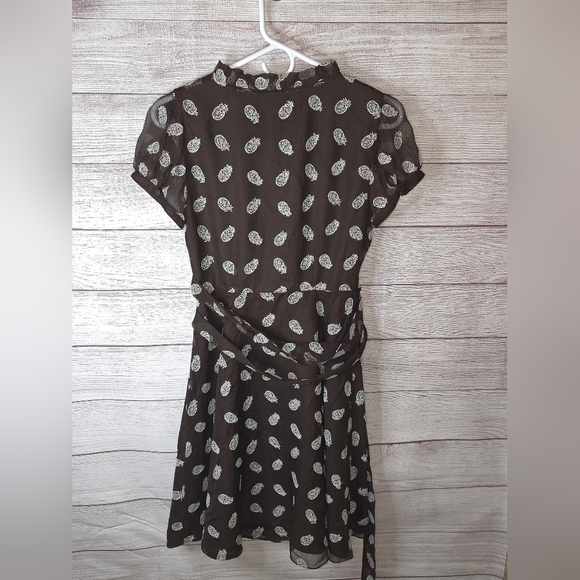 Kate Spade 100% Silk Pineapple Wrap Dress Size 0 - Picture 2 of 4